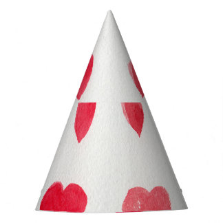 Seamless watercolor hearts: romantic pattern desig party hat