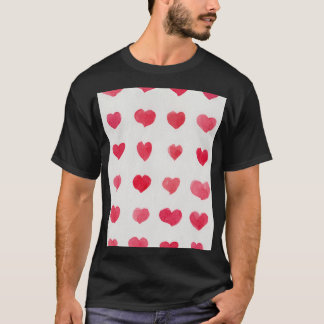 Seamless watercolor hearts: romantic pattern desig T-Shirt