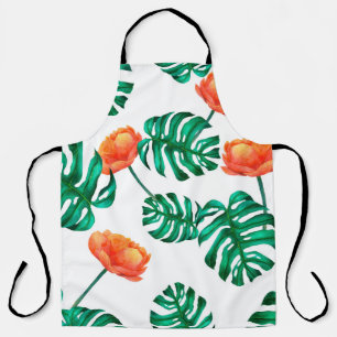 seamless watercolor illustration background tropic apron
