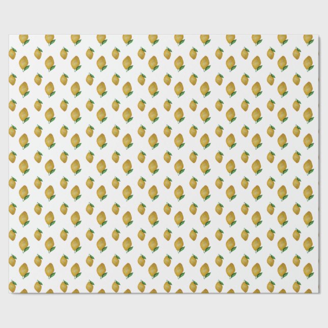 Seamless watercolor lemons pattern wrapping paper (Seam)