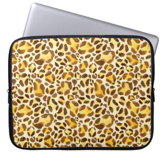 Seamless watercolor leopard pattern laptop sleeve