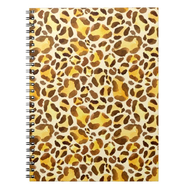 Seamless watercolor leopard pattern notebook (Front)