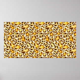Seamless watercolor leopard pattern poster
