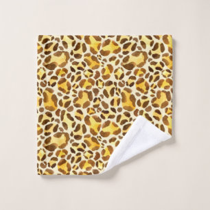 Seamless watercolor leopard pattern wash cloth