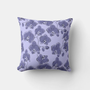 Seamless watercolor orchids phalaenopsis flowers b cushion