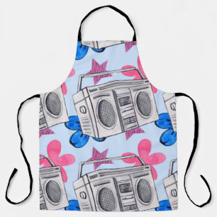 Seamless watercolor pattern in 90s style apron