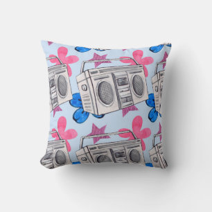 Seamless watercolor pattern in 90s style cushion