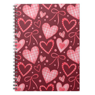 Seamless watercolor pattern in pink colours notebook