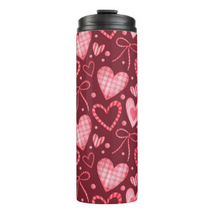 Seamless watercolor pattern in pink colours thermal tumbler