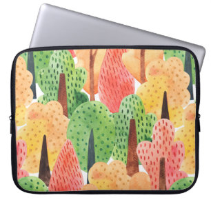 seamless watercolor pattern of autumn trees laptop sleeve