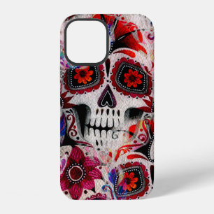 Seamless watercolor pattern of sugar skulls. iPhone 12 case