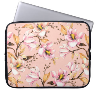 Seamless watercolor pattern with branches of magno laptop sleeve