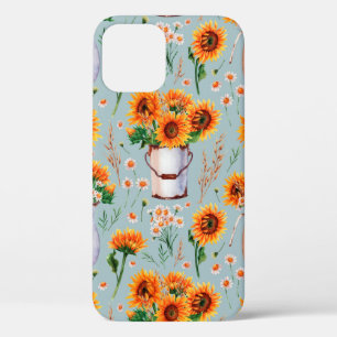 Seamless watercolor pattern with bright sunny colo iPhone 12 case