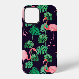 Seamless watercolor pattern with flamingo iPhone 12 case