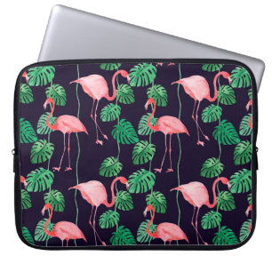 Seamless watercolor pattern with flamingo laptop sleeve