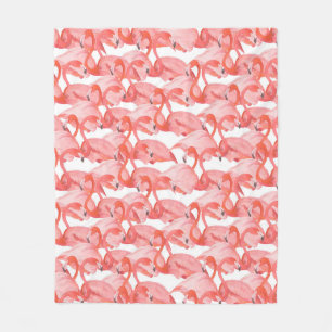 Seamless watercolor pattern with flamingo small fleece blanket