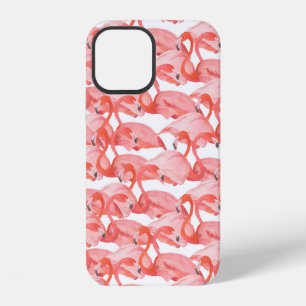 Seamless watercolor pattern with flamingo small iPhone 12 case