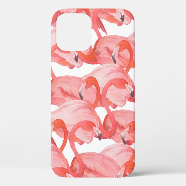 Seamless watercolor pattern with flamingos Case-Mate iPhone case (Back)