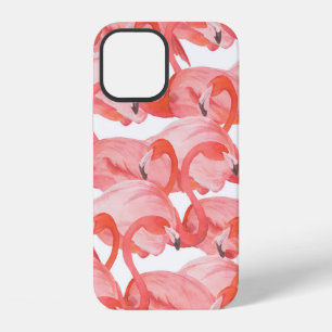 Seamless watercolor pattern with flamingos iPhone 12 case