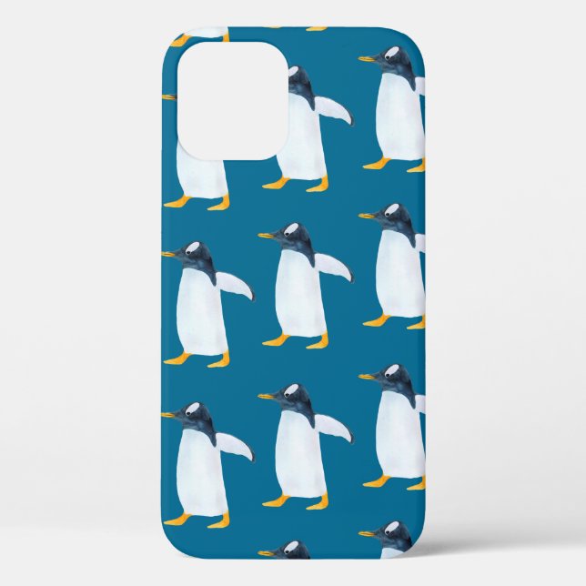 Seamless watercolor pattern with penguin Case-Mate iPhone case (Back)