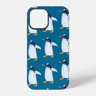 Seamless watercolor pattern with penguin iPhone 12 case