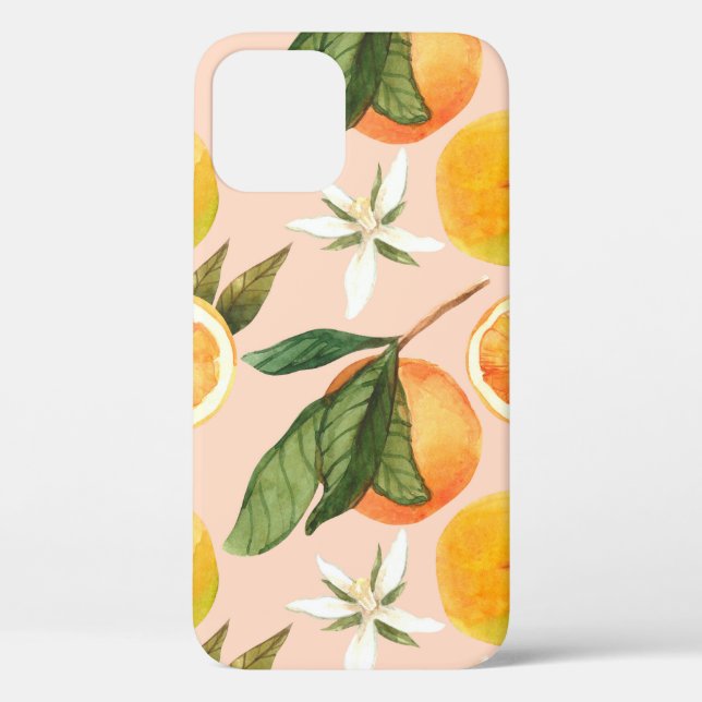 Seamless watercolor pattern with tangerines Case-Mate iPhone case (Back)