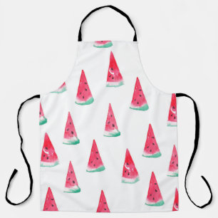 Seamless watercolor pattern with watermelon apron