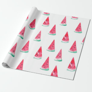 Seamless watercolor pattern with watermelon wrapping paper