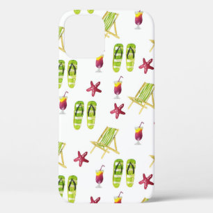 Seamless watercolor summer pattern small iPhone 12 case