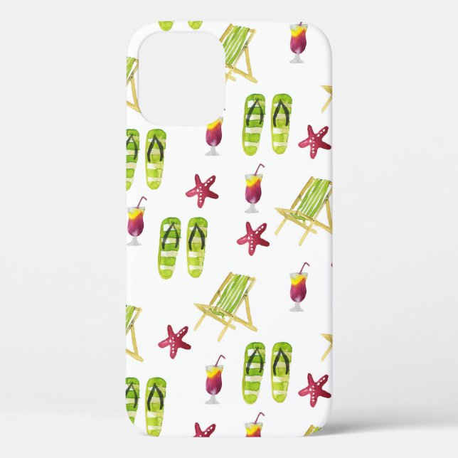 Seamless watercolor summer pattern small Case-Mate iPhone case (Back)