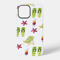 Seamless watercolor summer pattern small
