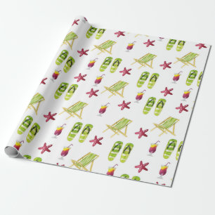 Seamless watercolor summer pattern small wrapping paper