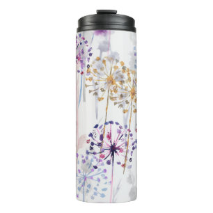 Seamless Watercolor wild floral pattern in hand pa Thermal Tumbler