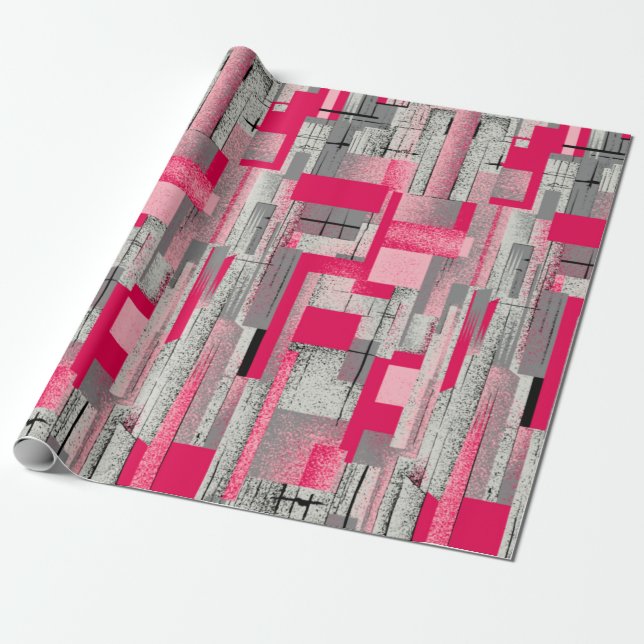 seamless watercolour digital patchwork pattern wrapping paper (Unrolled)