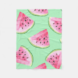 Seamless Watermelon Pattern in Watercolor style Wa Fleece Blanket