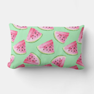 Seamless Watermelon Pattern in Watercolor style Wa Lumbar Cushion