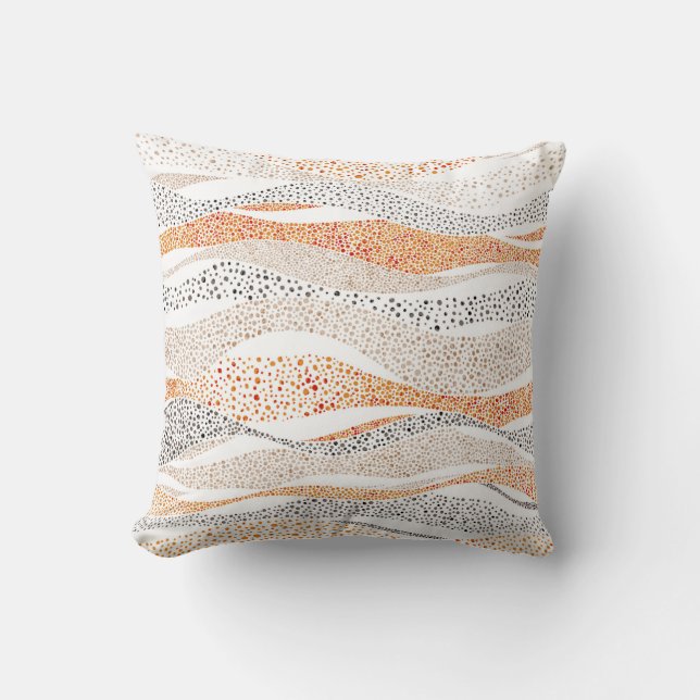 Seamless wavy pattern in pointillism style. Orname Cushion (Front)