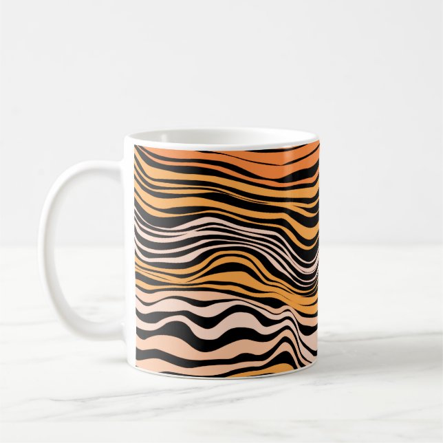Seamless Wavy Stripes Pattern Design Coffee Mug (Left)