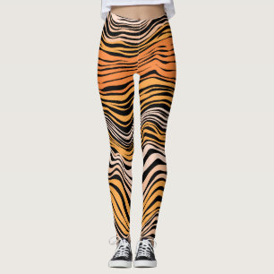 Seamless Wavy Stripes Pattern Design Leggings