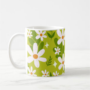 Seamless White Daisy Pattern  Coffee Mug