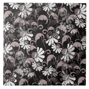 Seamless White Floral Ceramic Tile