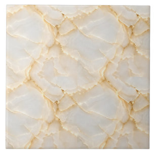 Seamless White Onyx Gold Vein Marble Pattern Ceramic Tile