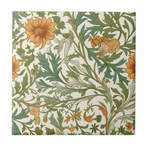 Seamless William Morris style floral pattern Ceram Ceramic Tile