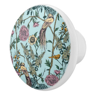 Seamless William Morris style floral pattern Ceramic Knob
