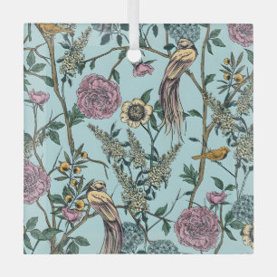 Seamless William Morris style floral pattern Glass Tree Decoration