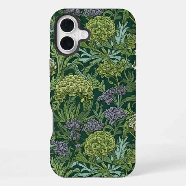 Seamless William Morris style floral pattern iPhone Case (Back)