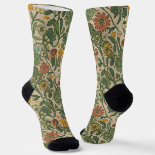 Seamless William Morris style floral pattern Socks