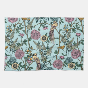 Seamless William Morris style floral pattern Tea Towel