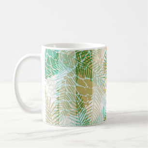 Seamless winter Christmas green beige pine cones t Coffee Mug
