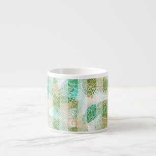 Seamless winter Christmas green beige pine cones t Espresso Cup